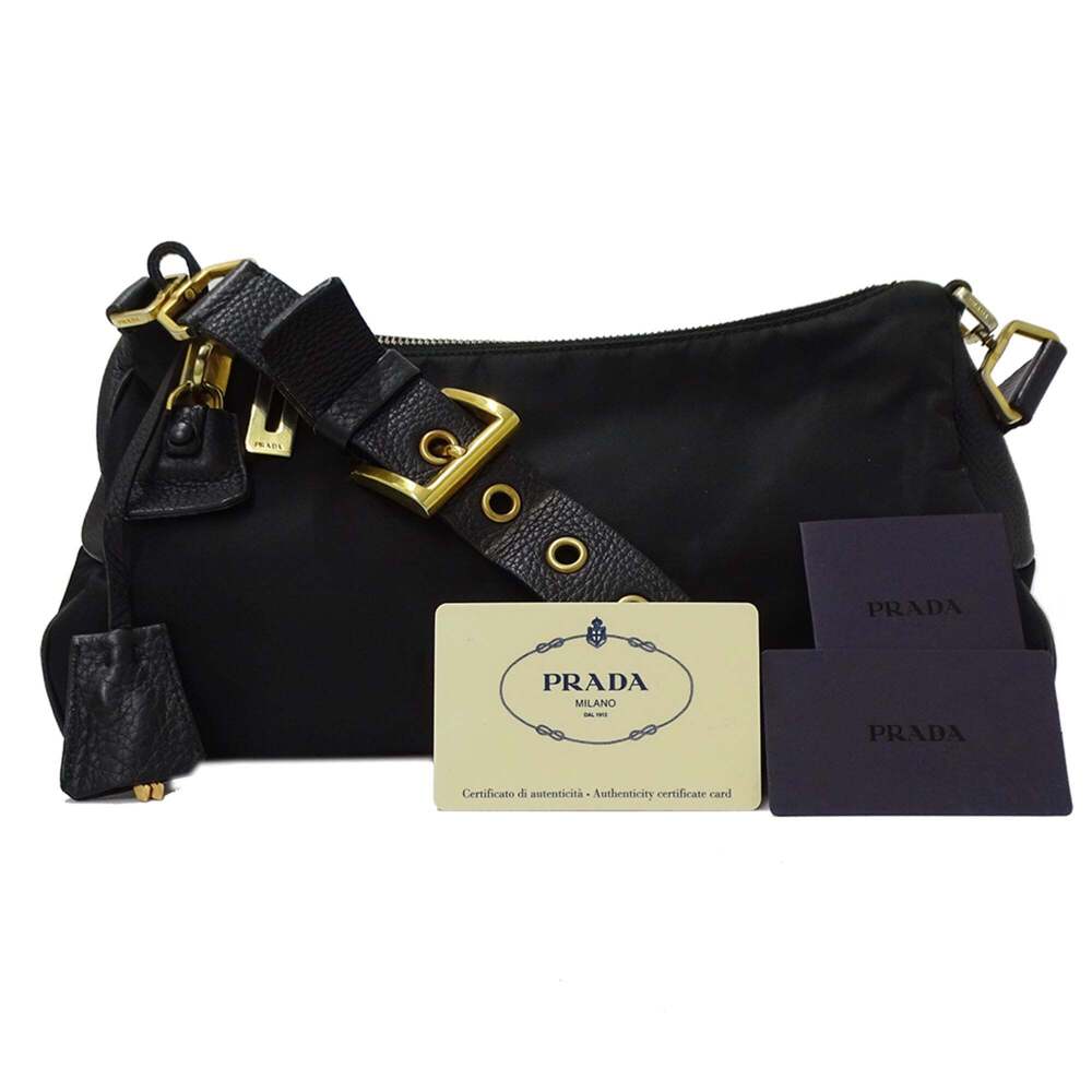 Prada PRADA Women's Brand Handbag Shoulder Bag One-Shoulder Leather Black BR0... - Picture 8 of 16